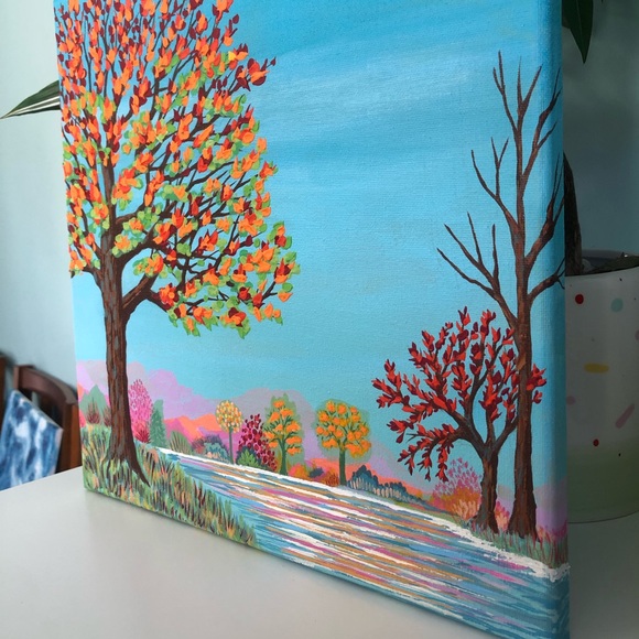 Autumn Trees Original Painting 🍁 Fall Leaves Art - Picture 4 of 12